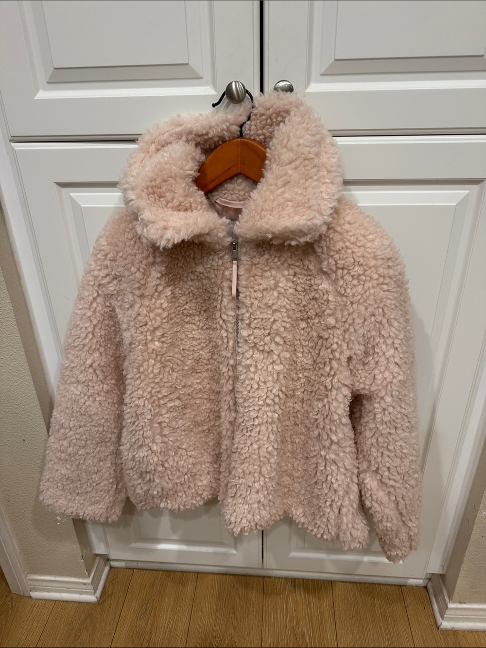 Target Kids Plush Teddy Zip Jacket in Blush Pink